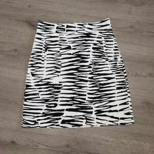 Banana Republic Trina Turk Zebra Print Mini Skirt Black White Size 0 Summer 2012